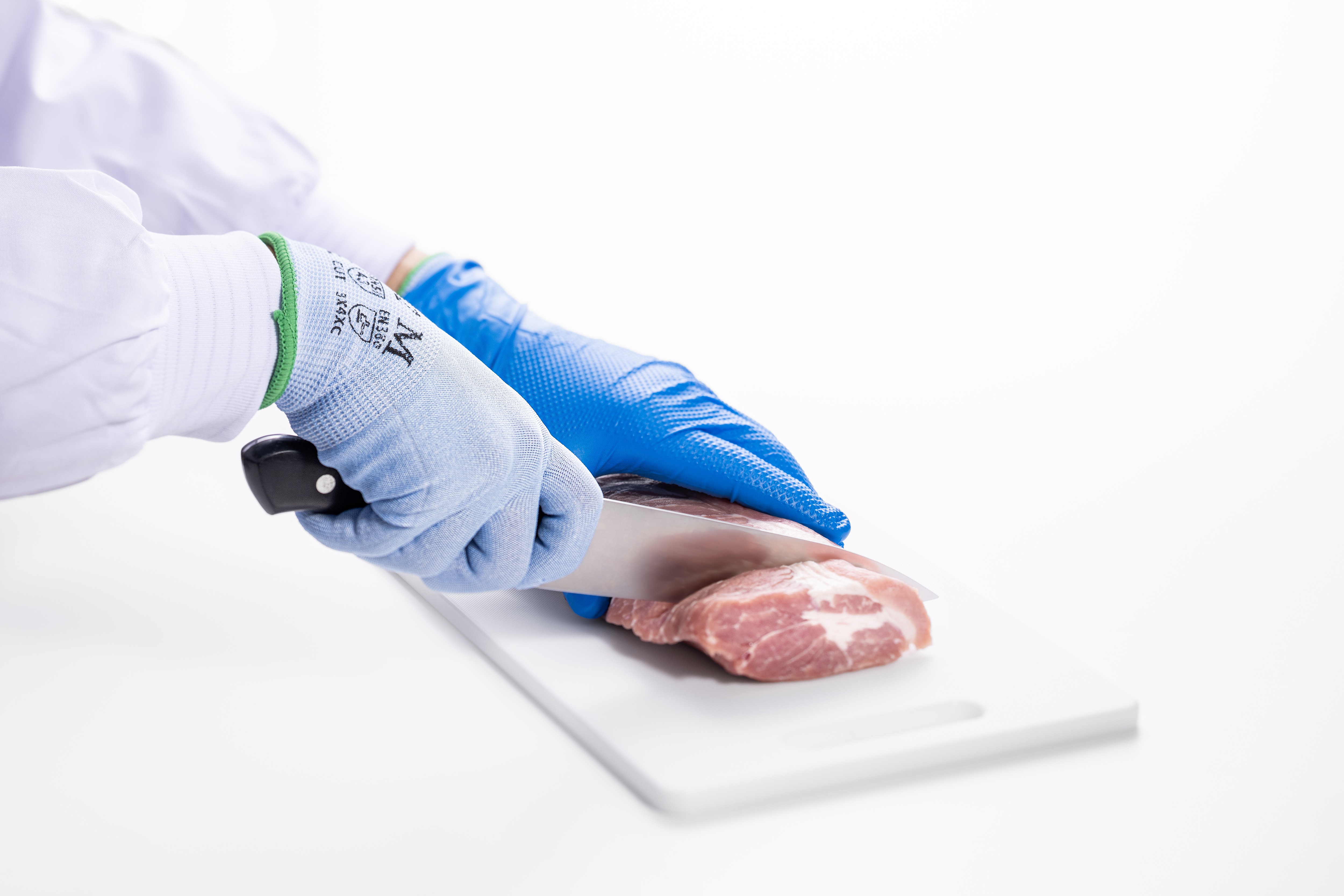 No.632 耐切創カットバリア 18G ブルー ノンコート | 手袋(耐切創