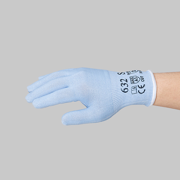 No.632 耐切創カットバリア 18G ブルー ノンコート | 手袋(耐切創