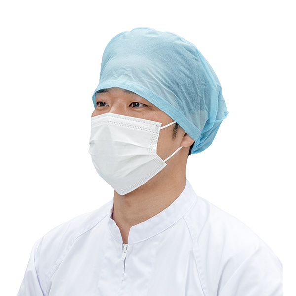 跡が残りにくい不織布製キャップ